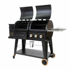 Pit Boss Sportsman 1230 Pellet/Gas Combo Grill -Out Griller Shop 10533 PB1230 Studio Right Opencopy