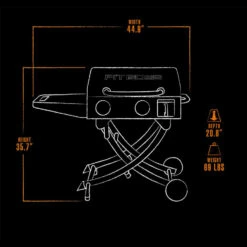 Pit Boss Sportsman Portable 2-Burner Griddle With Legs -Out Griller Shop 10642 dimsexterior