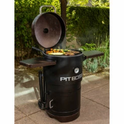 Pit Boss Champion Barrel Charcoal Smoker, Mahogany -Out Griller Shop 10796 ls2