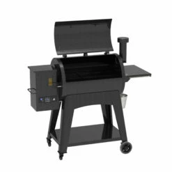 820FB1 Wood Pellet Grill - Matte Black 11 820FB1 Wood Pellet Grill - Matte Black -Out Griller Shop 10907 820FB1 side angle studio