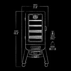 Pit Boss 3-Series Digital Vertical Smoker, Silver Hammertone -Out Griller Shop 10947 exteriordimensions