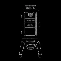 Pit Boss 3-Series Digital Vertical Smoker, Silver Hammertone -Out Griller Shop 10947 interiordimensions