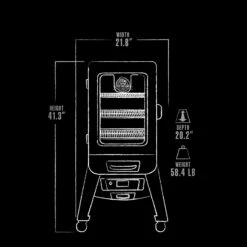 Pit Boss 2-Series Digital Vertical Smoker, Silver Hammertone -Out Griller Shop 10949 exteriordimensions