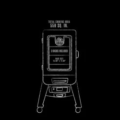 Pit Boss 2-Series Digital Vertical Smoker, Silver Hammertone -Out Griller Shop 10949 interiordimensions