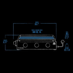 Pit Boss 3-Burner Tabletop Griddle -Out Griller Shop 10961 PB3BGT1 portable3burnergasgriddle