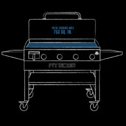 Pit Boss 4-Burner Deluxe Griddle With Side Shelves + Lid -Out Griller Shop 10963 4Burner Deluxe Griddle DimensionsDrawingInterior