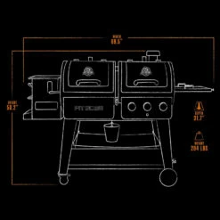 Pit Boss Sportsman 1230 Pellet/Gas Combo Grill -Out Griller Shop 1230 dimsexterior