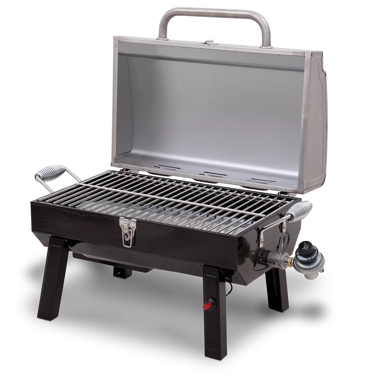 1-Burner Portable Propane Gas Grill In Stainless Steel 4 1-Burner Portable Propane Gas Grill In Stainless Steel - Image 2