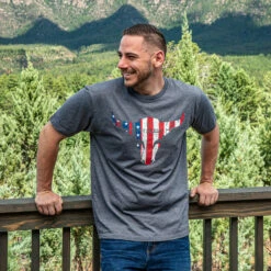 Pit Boss Men’s Heather American Bull T-Shirt - S -Out Griller Shop 40500 lifestyle