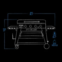 Pit Boss 4-Burner Ultimate Lift-Off Griddle -Out Griller Shop 4burnerexteriordimensions