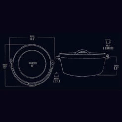 Pit Boss 12in Cast Iron Camp Oven -Out Griller Shop 68013dimensions