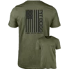 Pit Boss Vertical Flag Men’s T-Shirt - Military Heather Green - S -Out Griller Shop M PITB023 PitBossVerticalFlag 01