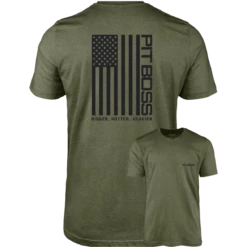 Pit Boss Vertical Flag Men’s T-Shirt - Military Heather Green - S