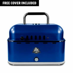 Pit Boss Pit Stop, Portable Charcoal Grill W/ Cover And Bag - Blue