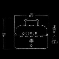 Pit Boss Portable Charcoal Grill - Grey - PBCSL200 -Out Griller Shop PBCSL200 exterior 1