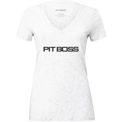 Pit Boss Women’s White Heather Logo T-Shirt - XS