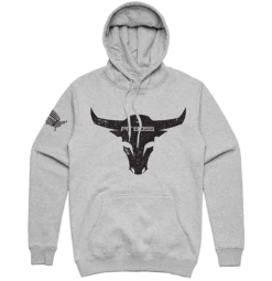 Men’s Grey Heather Bull Hoody - S