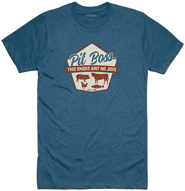 Pit Boss Men’s Steel Blue Heather Masters Of Smoke T-Shirt - S 3 Pit Boss Men’s Steel Blue Heather Masters Of Smoke T-Shirt - S